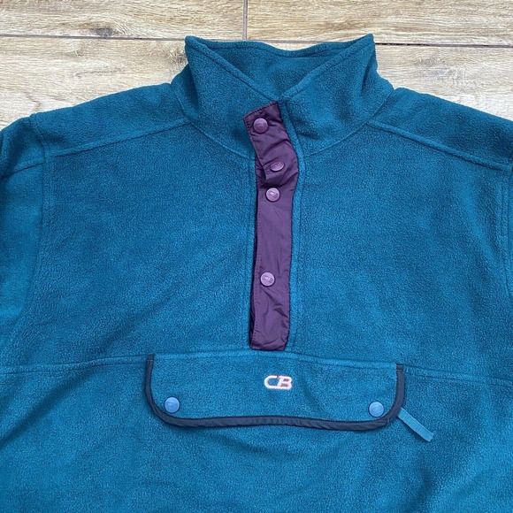 Vintage Green 1/4 Snap Anorak Fleece Pullover Jacket Sweater Size XL - Picture 9 of 10